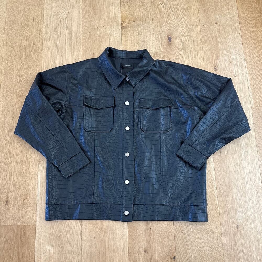 White Fox  PU Jacket Cold Heart Size S/M Black